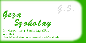 geza szokolay business card